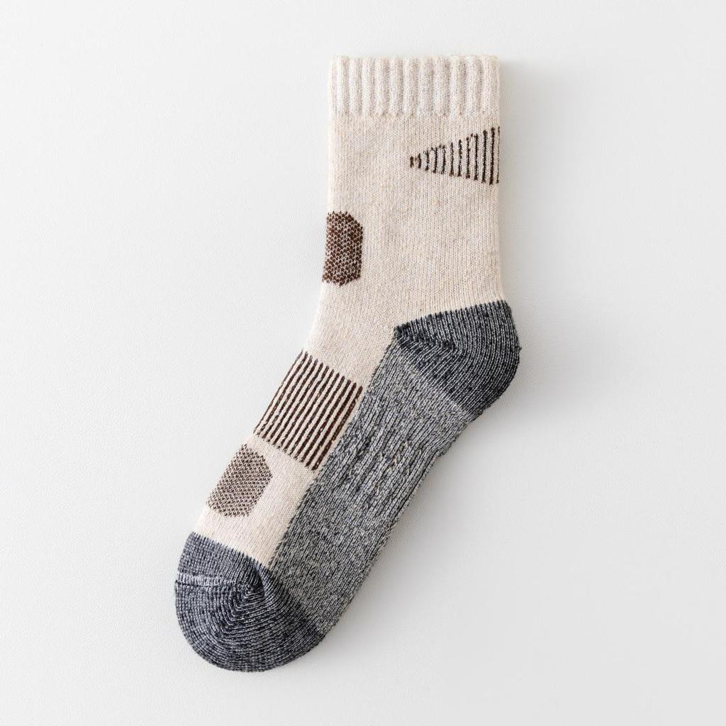Herren Merinowolle Wadenlange Socken - Fleecefutter, Extra Dick, Frottee Warm, Überknie für Herbst & Winter.