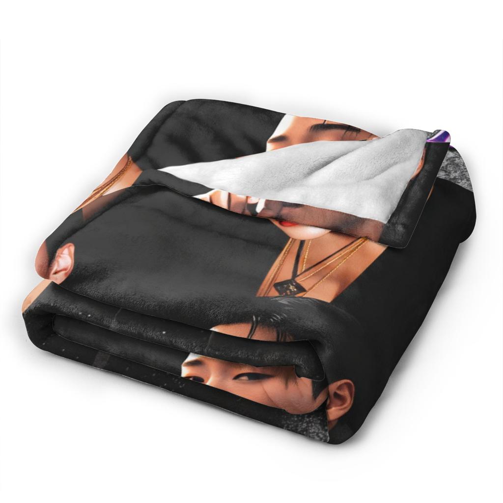 ATEEZ Choi San Soft Warm Blankets  Travel Office Plush Throw Blanket Aesthetic Couch Chair Flannel Bedspread Sofa Bed Cover