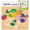 Kids' Wooden Fruit & Vegetable Cutting Playset for Early Learning