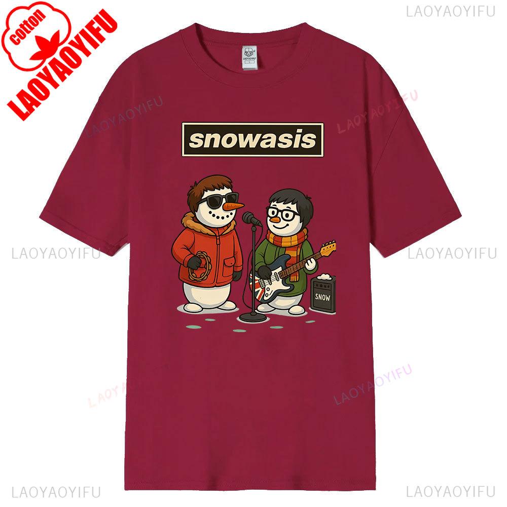 Snowasis Christmas TShirt Funny Snowman Band Shirt Festive Music Lover Tees  Harajuku High Quality Cotton Tops Streetwear