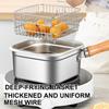 Kitchen Frying Pan Spillproof Deep Fryer Strainer Basket Set for Commercial Home Camping Beach Travel Hiking Dining Room