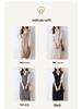 Women's 100% Wool V-Neck Sleeveless Knitted Vest Dress - Long Cardigan Style
