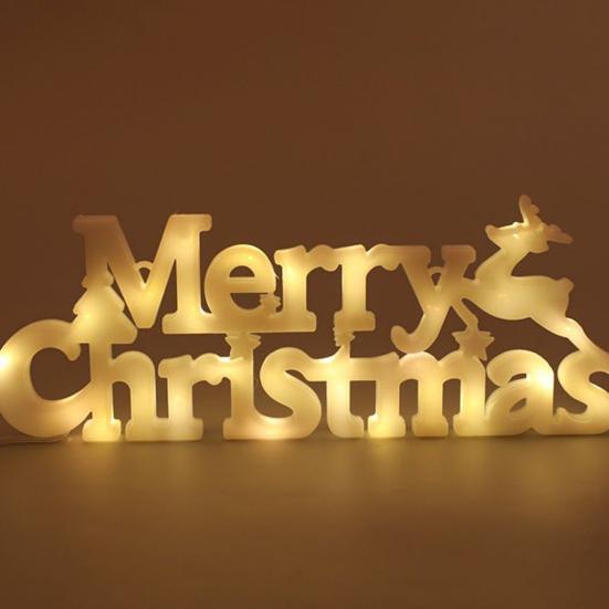 Christmas Ornament Merry Christmas Sign Light DIY Wreaths Windows Doors Bright Sparkling Holiday Decoration