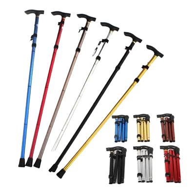Custom  Modern Aluminum Alloy Folding Adjustable Mobility Aids Collapsible Cane Old Men Crutch Elderly Foldable Walking Sticks