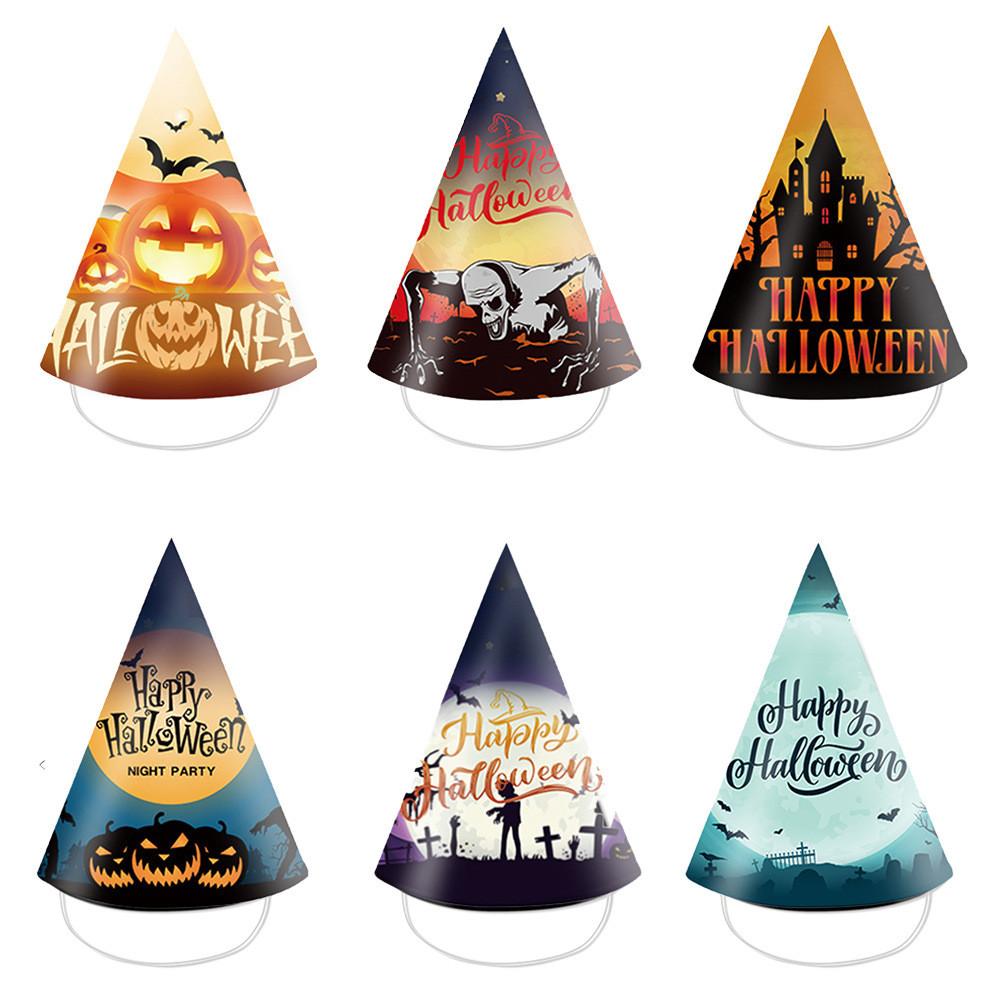 Event Paper Halloween Triangular Hats Set Photo Props And Party Costume Decor