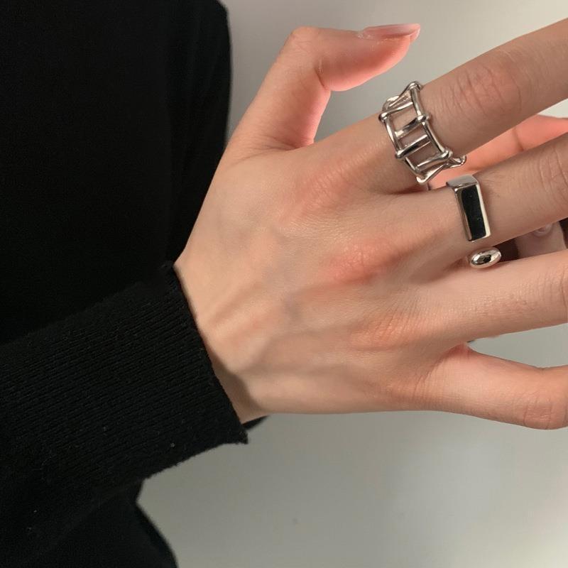 Stunning 925 Sterling Silver Adjustable Ring For Couples With Unique Geometric Design