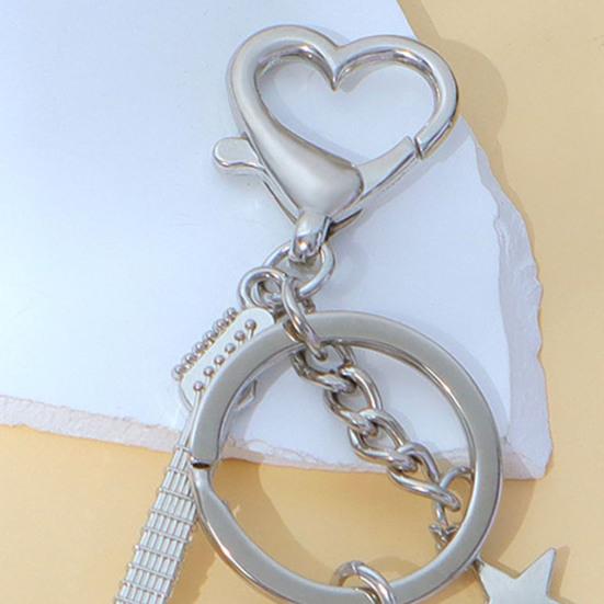 Yousheng Keychain Pendant, Electric Guitar Shape Key Holder with Metal Lobster Clasp, Music-Themed Gift for Rock Lovers And Students