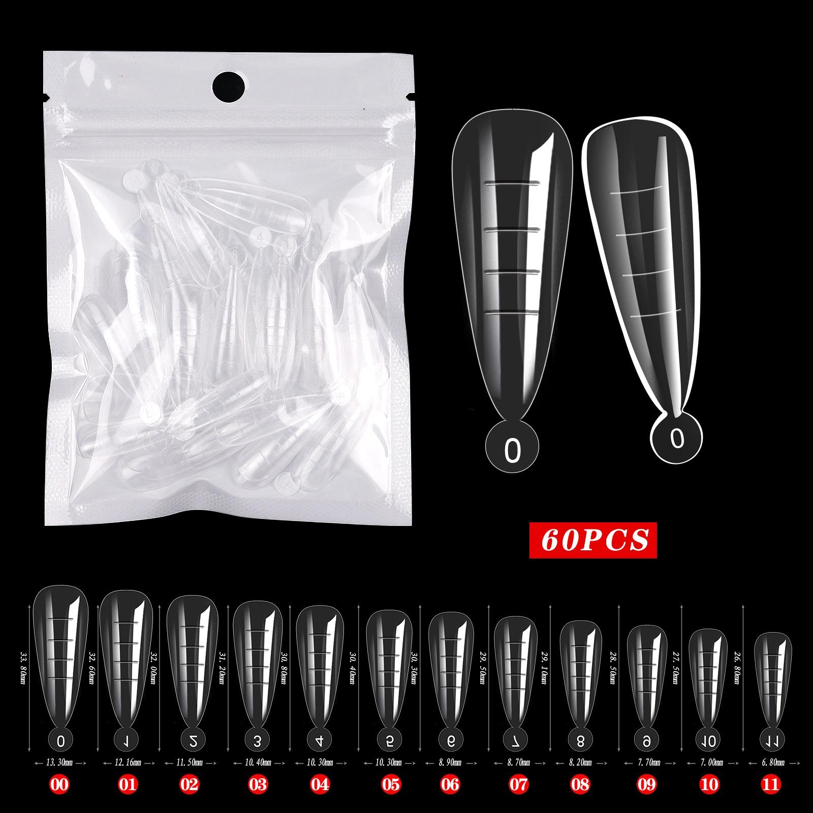 

60шт прозрачный дизайн ногтей быстрое наращивание полигель для наращивания ногтей формы маникюрный инструмент