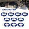 Set of 10 Engine Oil Drain Plug Seal Washer Easy Installation Oil Pans Gasket Heat Resistant Washers Car Accessories
