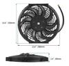 ZAP Performance 12-inch Engine Cooling Fan, Electric Radiator, Universal Slim Pull-Type Cooling Fan, Push-Pull Engine Kit, 12V, 80W Power, Universal E