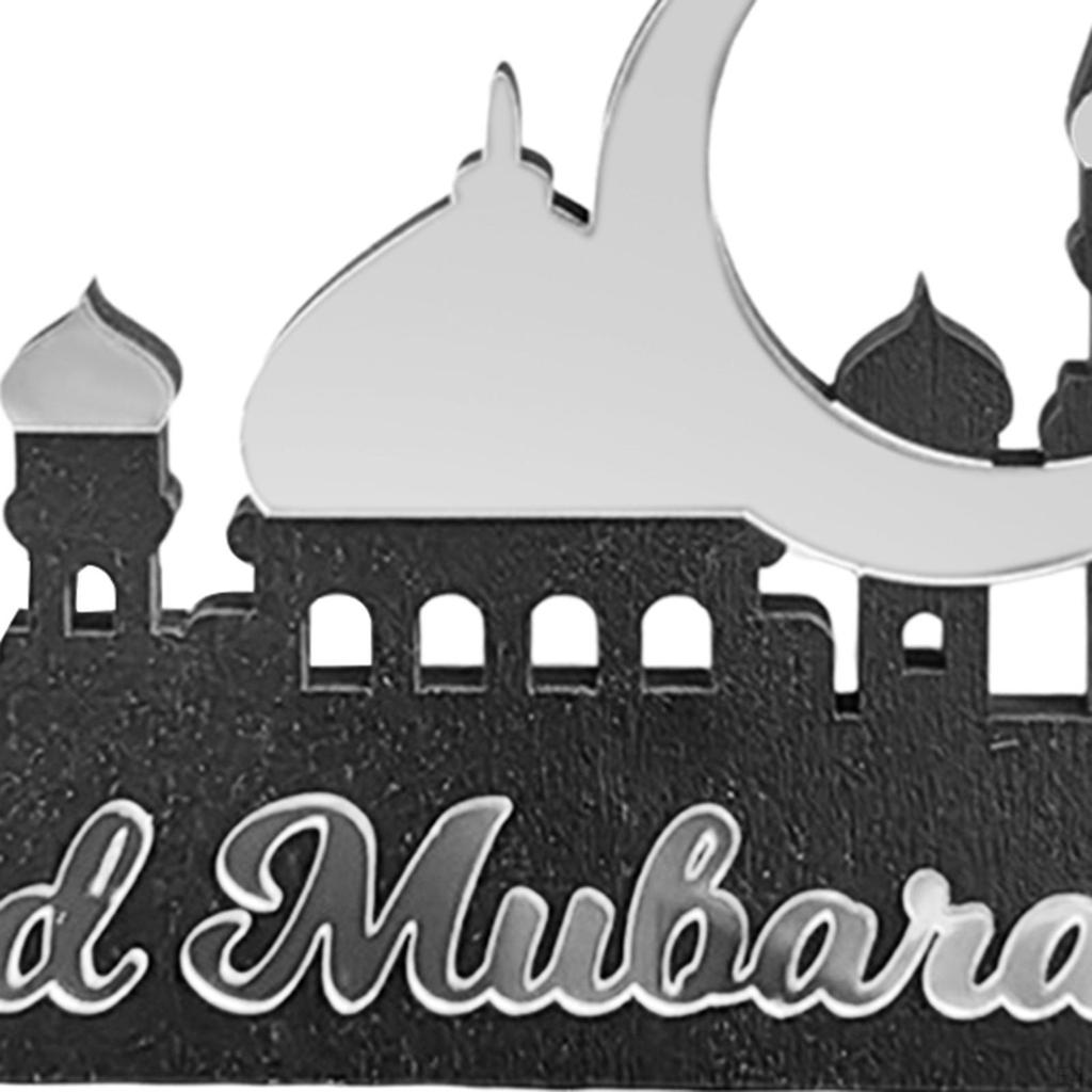 Eid Celebration Calendar for Desktop with Mosque And Moon Design Wooden Acrylic