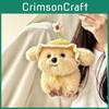 Plush Dog Adorable Toy Stuffed Doll With Summer Hat For Childrens Room Decor