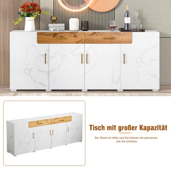 Storage Cabinet High Stability with 4 Doors Sturdy Construction Smooth Edge Easy Installation Item Storage Living Room Storage Cabinet Free-Standing