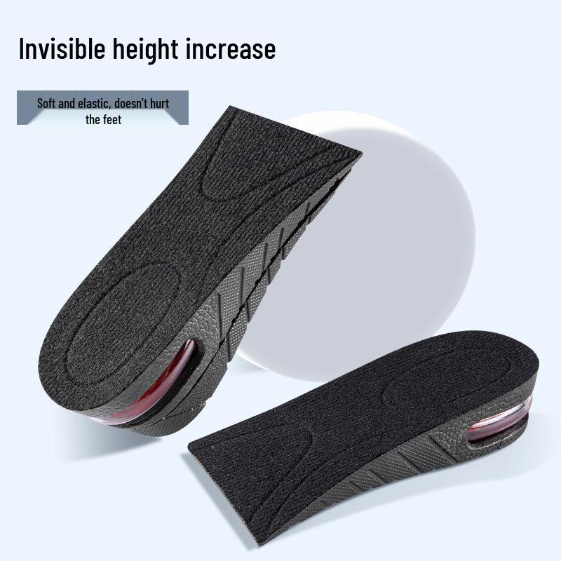 Unisex Invisible Height Increase Insoles: Shock-Absorbing, Deodorant, Breathable Air Cushion Half Pads