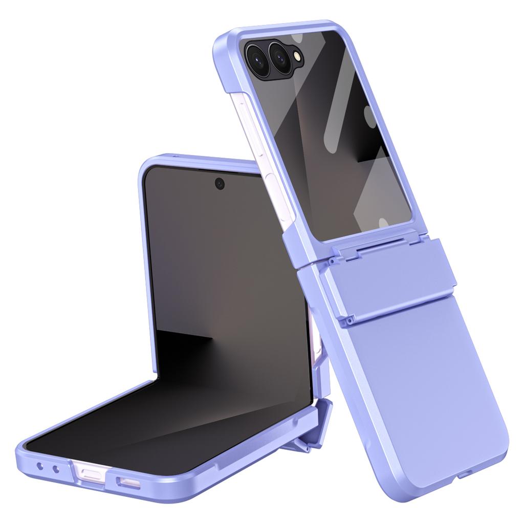 For Samsung Galaxy Z Flip7 5G Case Hard PC Phone Cover with Tempered Glass Rear Screen Protector