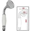 26-27 Bathroom Classical Shower Head, Traditional Telephone Style Handheld Shower, Retro Ceramic Handle Hand Showe Rain Sprayer Showers with 1.5M Hose