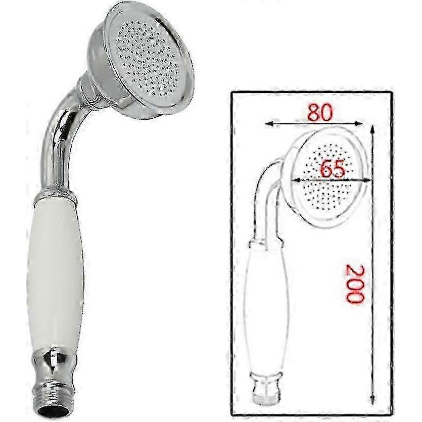 26-27 Bathroom Classical Shower Head, Traditional Telephone Style Handheld Shower, Retro Ceramic Handle Hand Showe Rain Sprayer Showers with 1.5M Hose