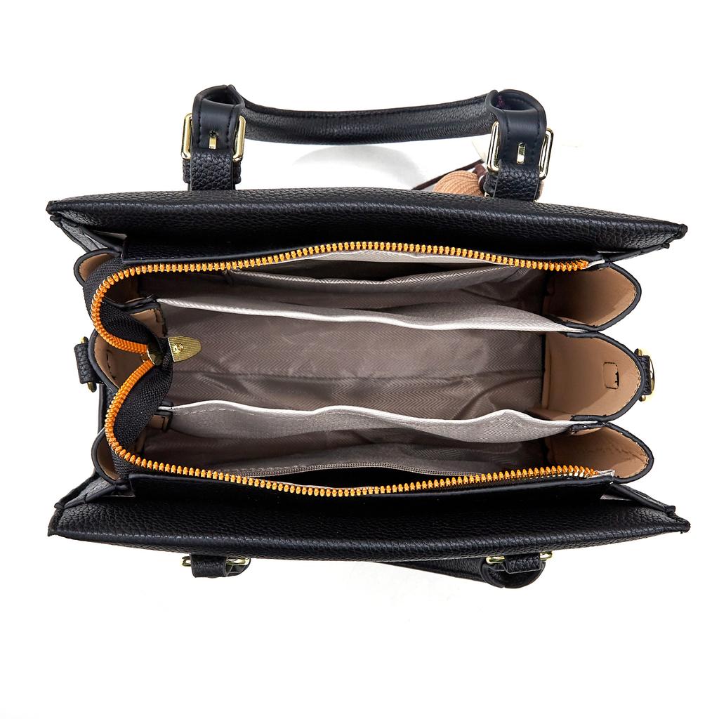 Stylish Simple Spacious Office Tote Bag For Ladies, Multi Layer Top Handle Shoulder Crossbody Handbag Suitable For Commute Shopping Weekend Trip
