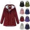 Women's Fashion Solid Colour Autumn And Winter Hooded Warm Padded Cotton Coat Jacket