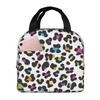 Orange Leopard Insulated Lunch Bag for Kids School Cooler Thermal Food Box Tote Portable Lunch Boxes Container