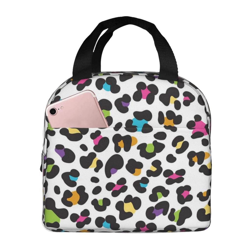 Orange Leopard Insulated Lunch Bag for Kids School Cooler Thermal Food Box Tote Portable Lunch Boxes Container