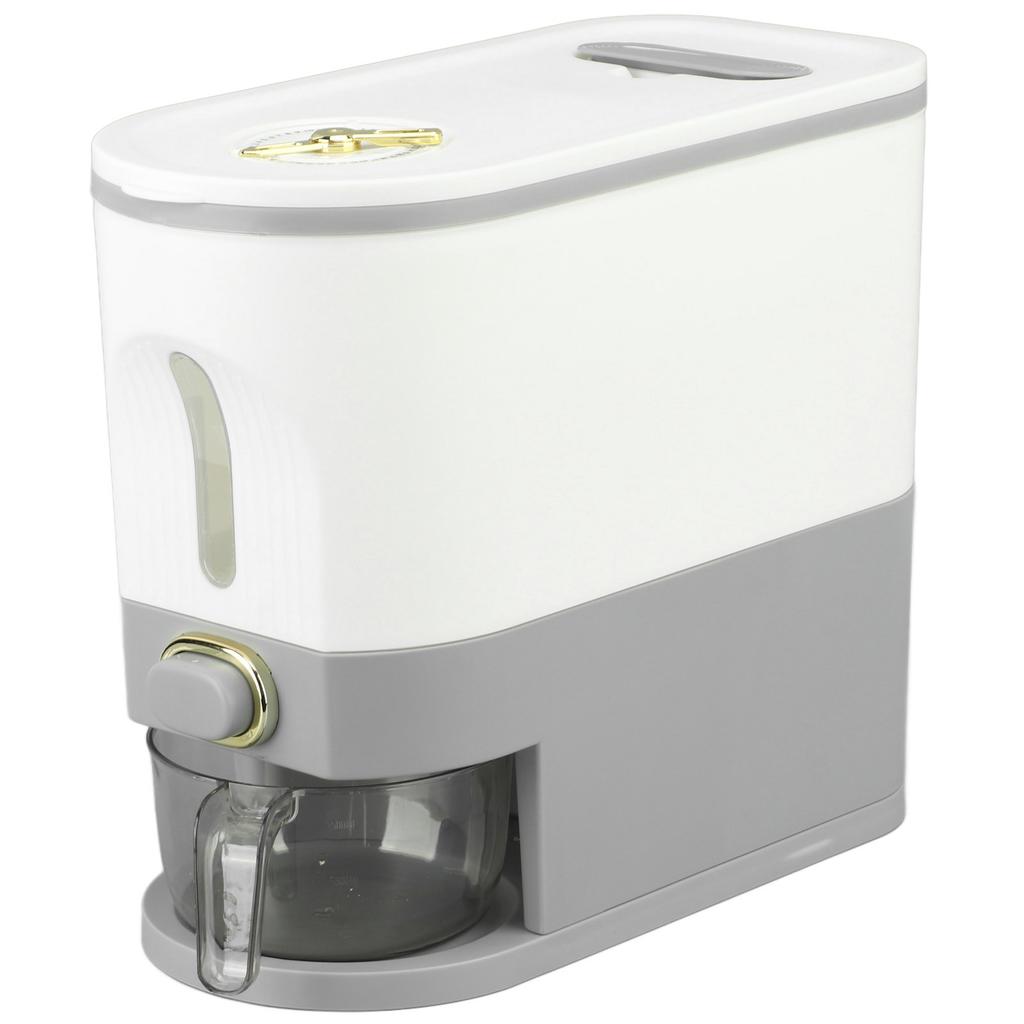 Rice Dispenser Transparent Sealed Press Type Grain Storage Box Rice Storage Bin for Kitchen