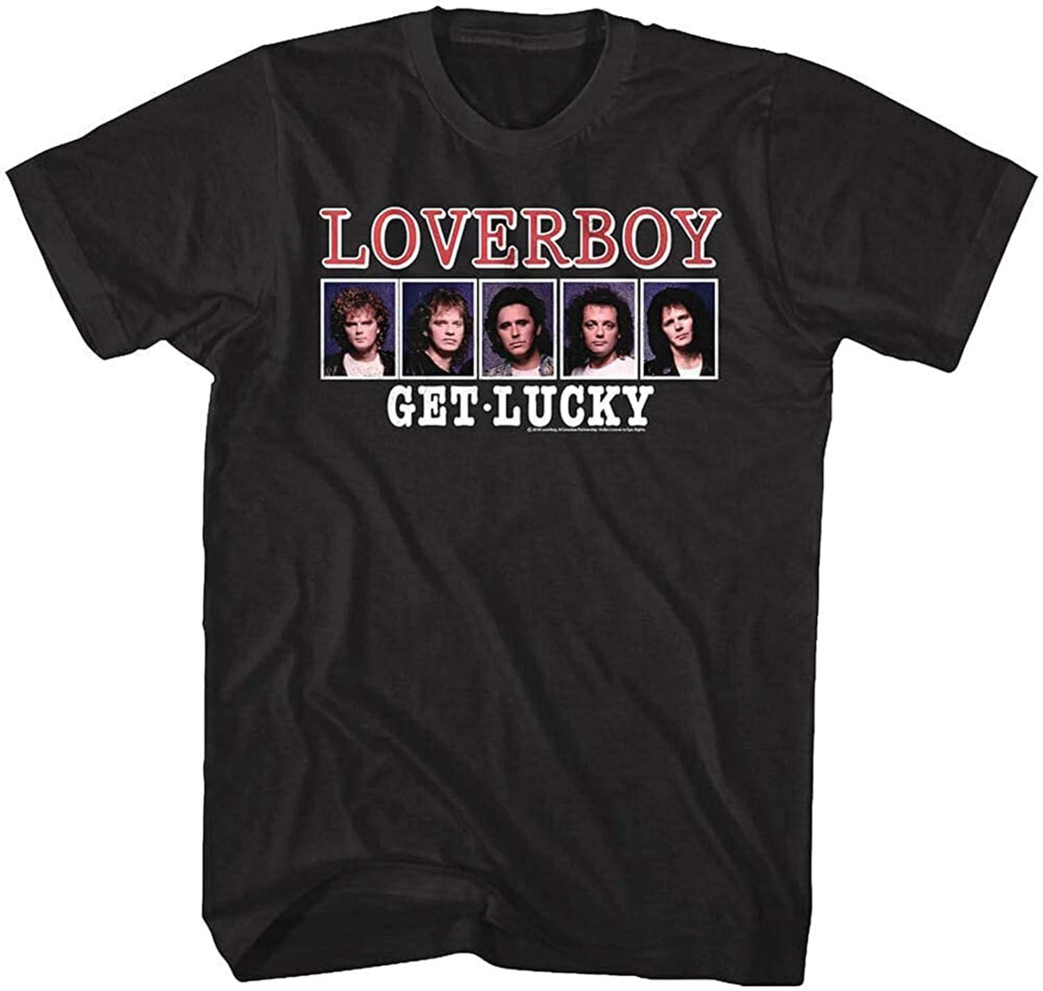 

Я ЛЮБЛЮ МОДУ Loverboy Get Lucky Обложка Альбома Футболка Глэм Рок Мужская Натуральная Мерч Тур Концерта Группы S чёрный