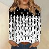 Topper med lange ermer for kvinner T-skjorte Casual trykktopper T-skjorte Rund hals Pullover Bluse