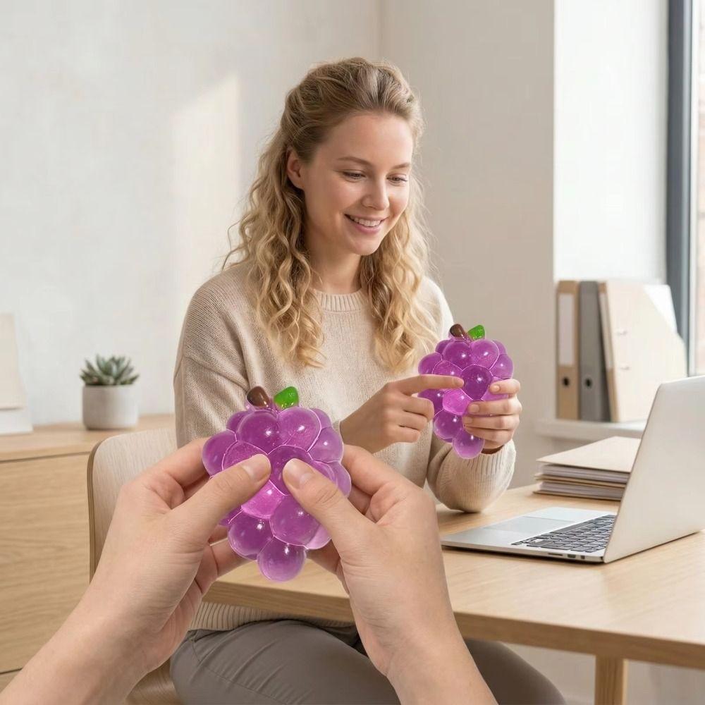 Slow Rising Squishy Fruit Hand Toy Grapes Sensory Toy Creative Grapes Fidget Toy Birthday Gift
