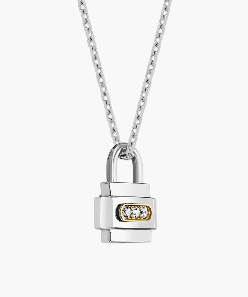 Mcel Silver Pin Padlock Necklace