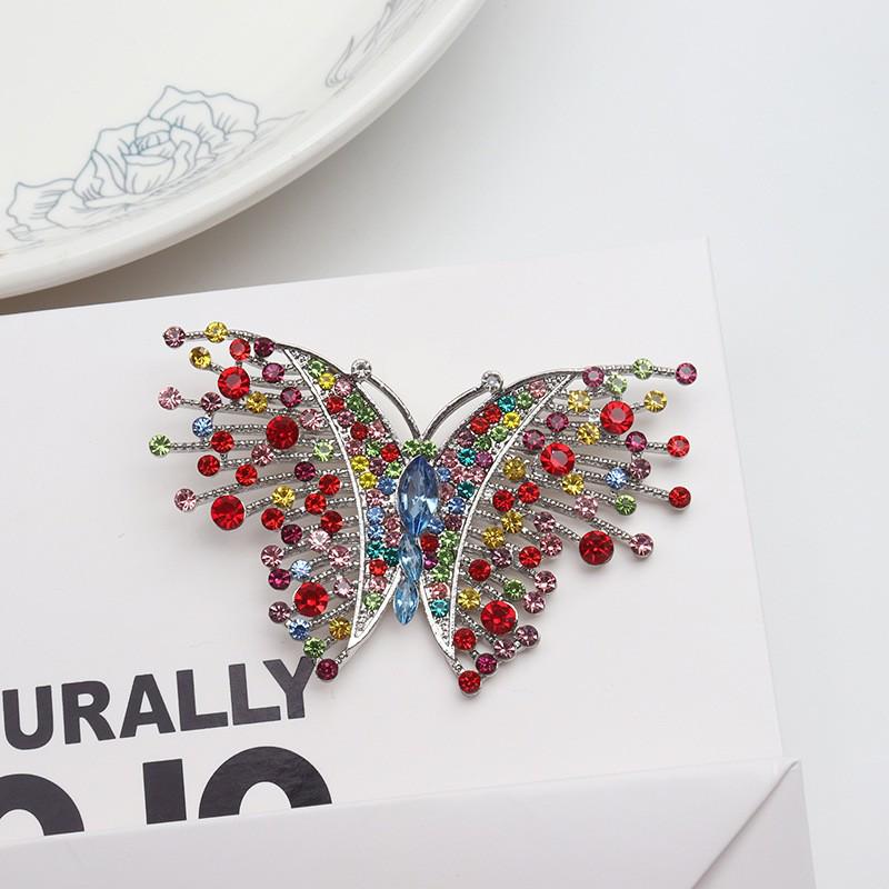 

Корейская ретро брошь-бабочка: Креативная красочная брошь-насекомое со стразами для одежды.