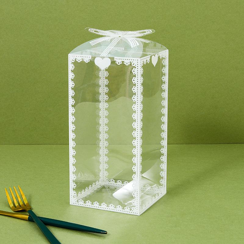 5/20 Stück transparente Spitzen-Herz-Geschenktüten Schachteln PVC-Leckerli-Boxen mit Band für Hochzeitsgeschenke Kekse Desserts und Party-Auslage