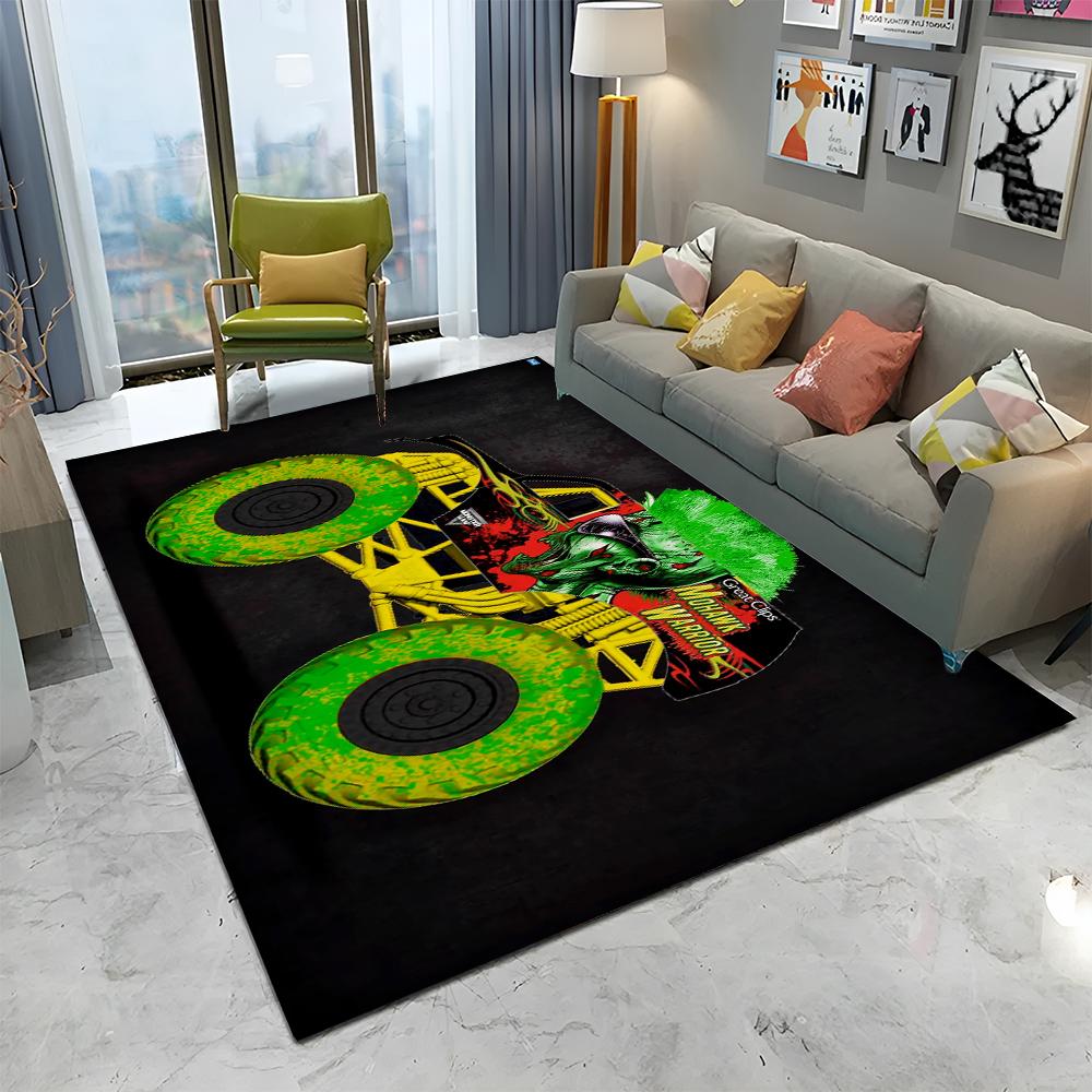 Covor 3D Monster Jam Monster Truck Desen Animat pentru Casă Living Dormitor Canapea Covoraș Decor, Covor pentru Copii Covoraș de Podea Antiderapant