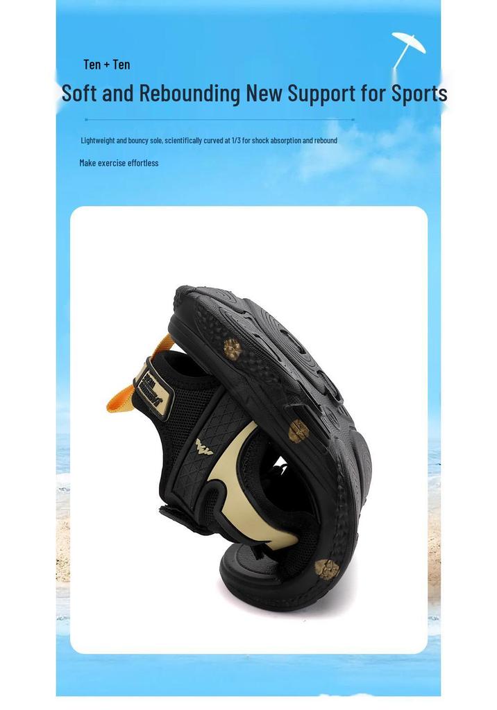 Summer 2026 Boys' Non-Slip Velcro Beach Sandals - Soft Sole, Lightweight for Kids