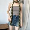 Luochi Fluffy Soft Y2K Striped Knit Scarf - Versatile Neck Warmer for Women