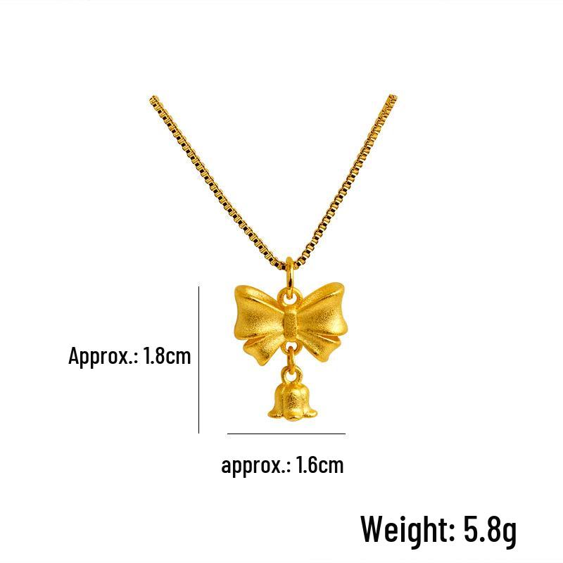Vietnam Gold-Plated Clover Necklace, Ring & Five-Flower Bracelet Set