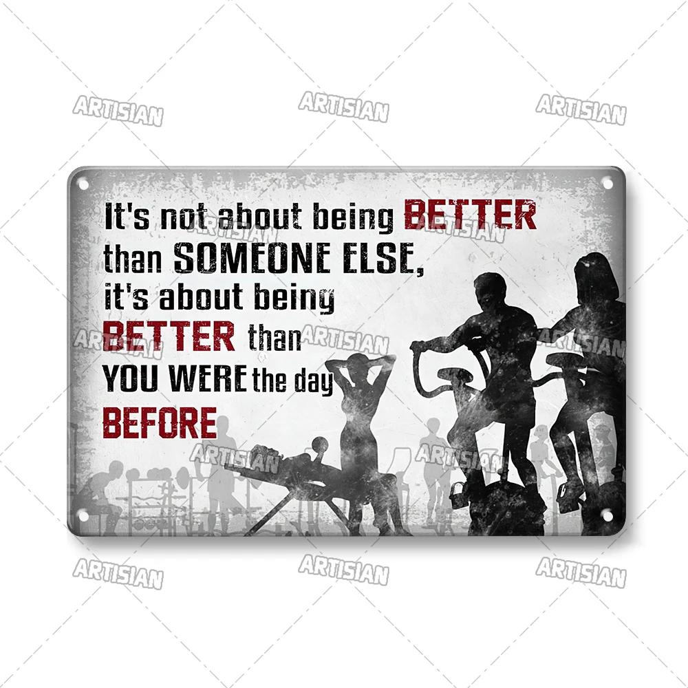 ARTISIAN Weathered Gym Club Metal Tin Sign Vintage Decorative Plate Rusty Sport Metal Poster Man Cave Club Studio Wall Decor