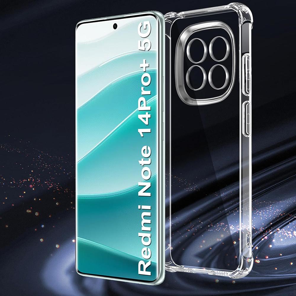 Four-corners Shockproof Silicone Case For Xiaomi Redmi Note 14 Soft Ultra Thin Cover Transparent Cover Shell For Note 14 Pro+