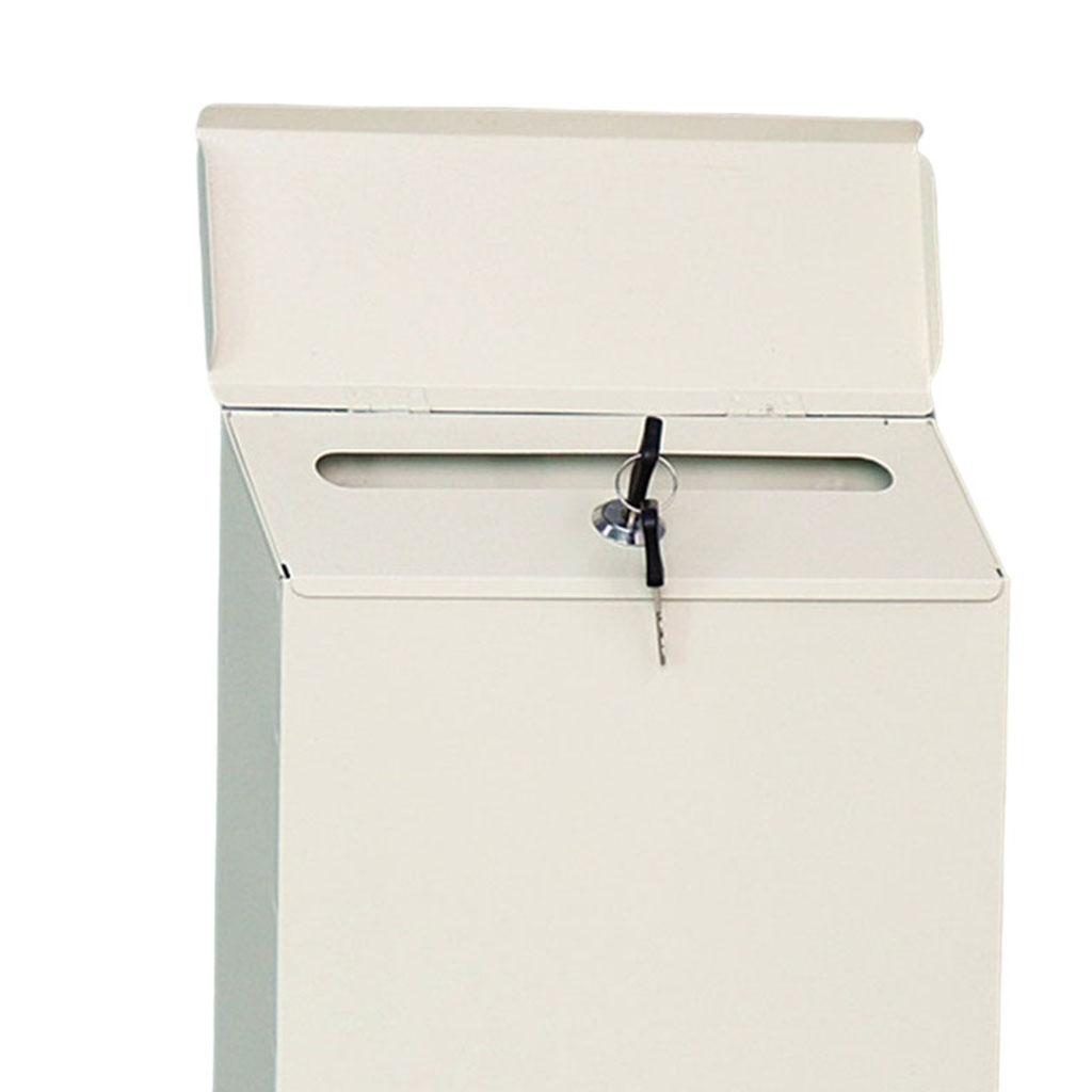 Vertical Mailbox Wall Mounted Deposit Suggestion Drop Box Secured Payments Key Paperwork Postbox Case Office Room Rural Decor