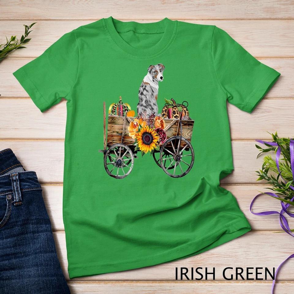Blue Merle Australian Shepherd Dog Gift Aussie Sunflower Unisex T-shirt 5 2XL