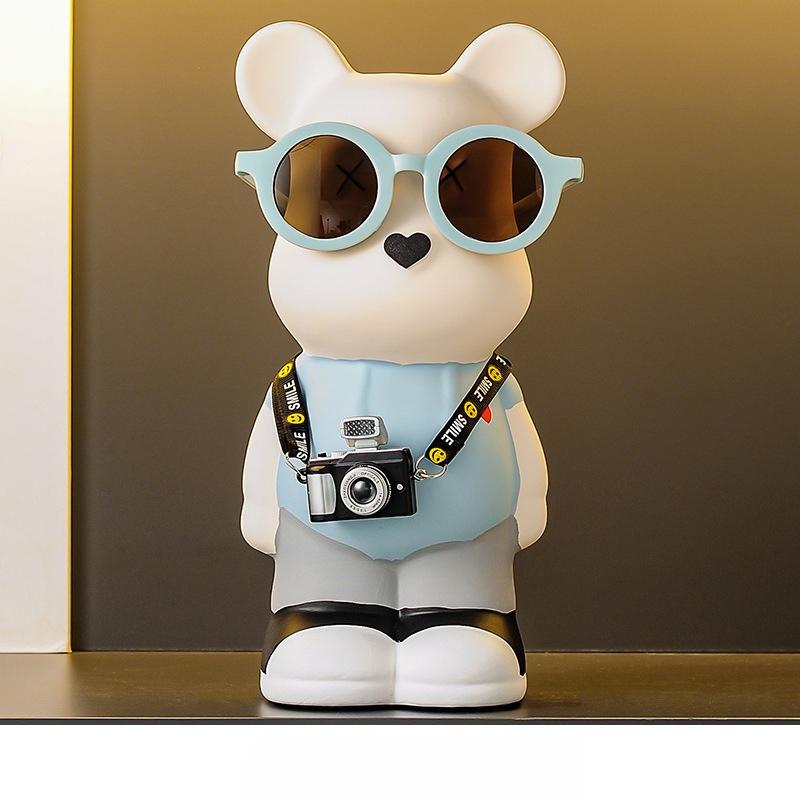 Nordic Home Decoration Cartoon Bear Statue Ceramic Bear Piggy Bank Living Room Children s Bedroom Desktop Ornament Accessories
