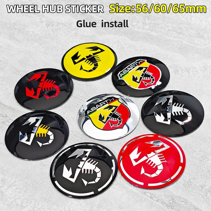 ESA4 4ks 3D 56mm Samolepka na střed kola auta Krytka náboje Znak Pro Fiat Abarth 500 Ducato Panda Talento Linea Idea Spider Cronos