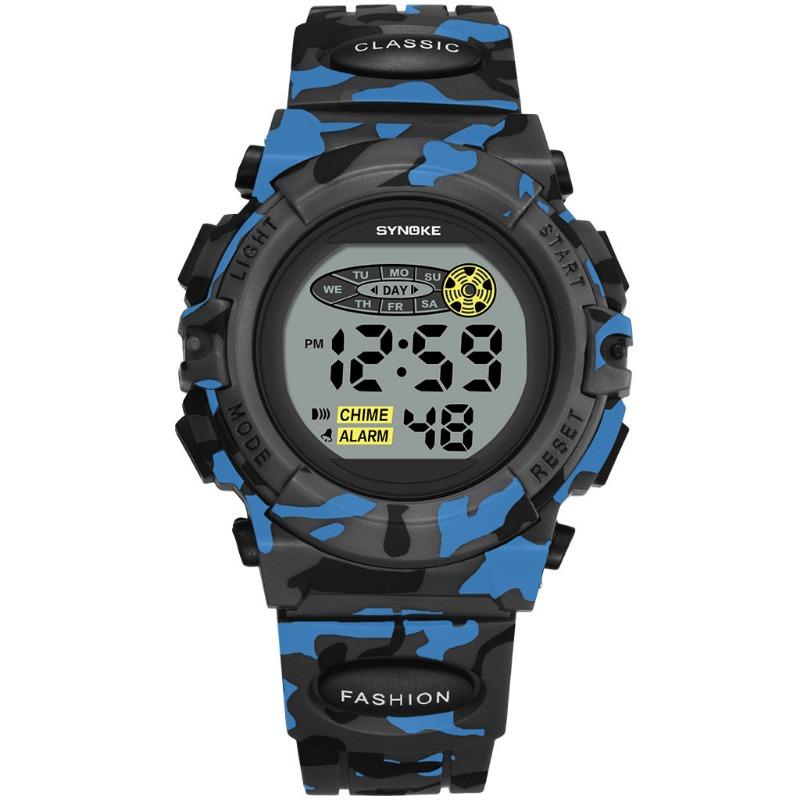 Top brand new personalized camouflage sports watch colorful luminous student multi-function electronic watch