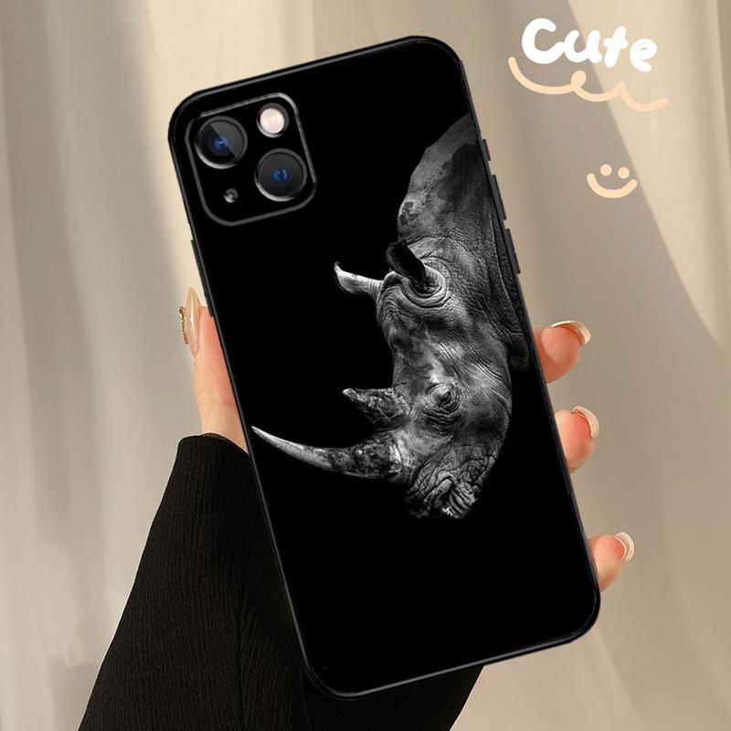 Rough Rhinoceros Rhino Beast Phone Case For iPhone 17 Pro Max 11 14 15 16 Pro Max Plus 13 12 Mini 16e 17 Air Back Cover