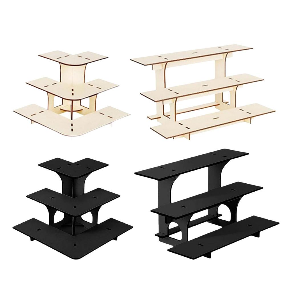 3 Tier Corner Tiered Display Stand 3 Step Corner Display Rack for Vendor Events with Shelves for Countertop Retail Tabletop