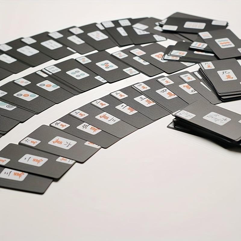 3 sztuki pudełko wodoodpornych papierowych płytek Mahjong, mrożone zagęszczone plastikowe karty do gry, przenośne podróżne domowe miniaturowe papierowe płytki Mahjong