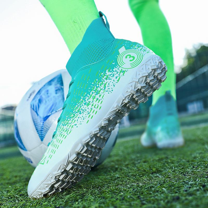 Children Teenagers and Adults New High-quality Shock Absorption Anti-skid Wear-resistant High Top Short Spike Outdoor Football Shoes