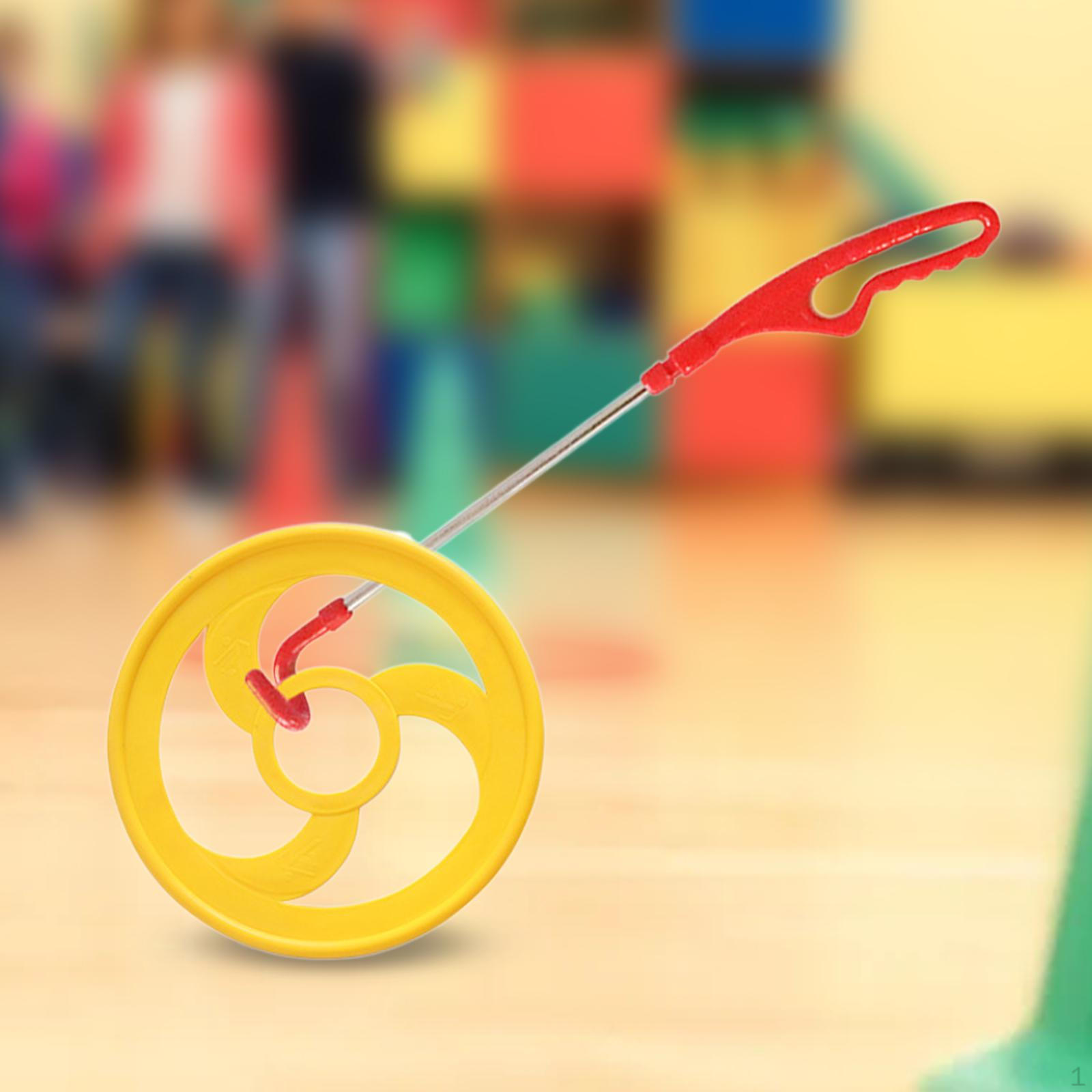 Hoop Rolling Game 12inch Kids Toy Sports Early Education for Running Exercise жёлтый