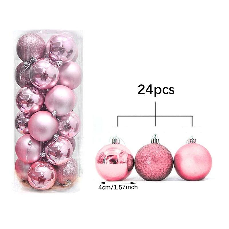 4Cm Christmas Balls Ornaments 24Pc Green Colorful Shatterproof Christmas Tree Diy Decoration Hanging Ball For Xmas Party Wedding