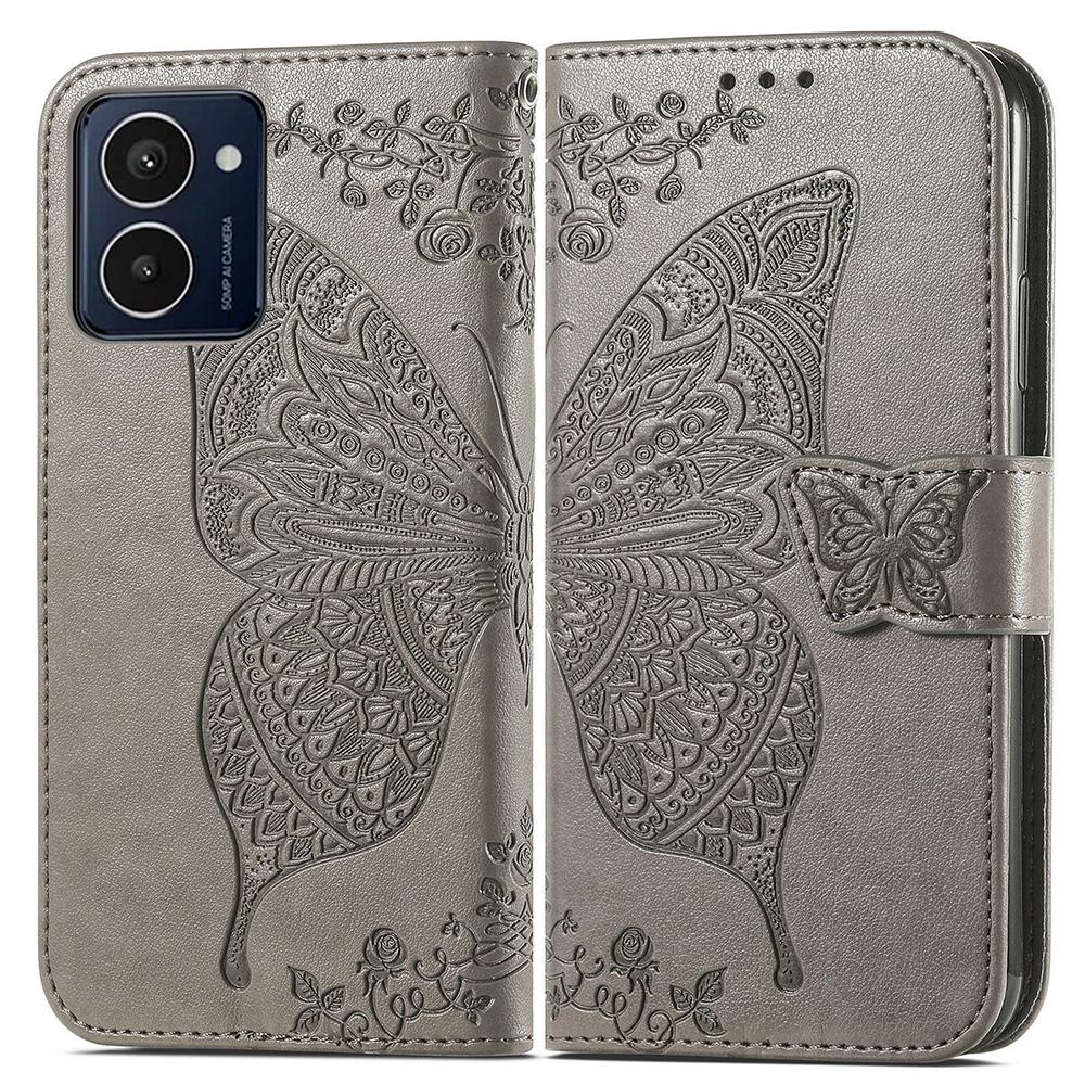 For HMD Pulse Pro Case PU Leather Wallet Phone Cover Butterfly Pattern